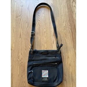 NWT Tyler Rodan Purse Crossbody Bag Black Triple Zippered Pockets 13"x13" NEW